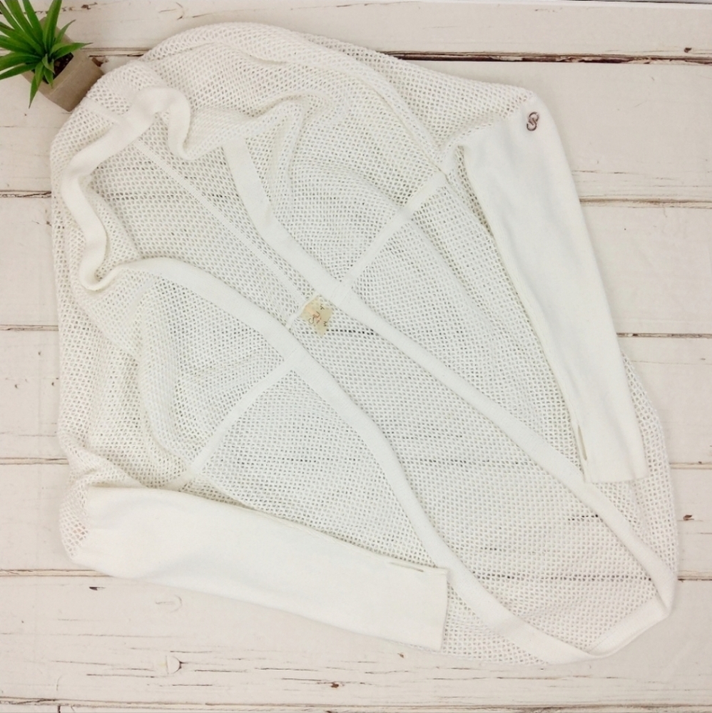 Calia White Mesh Knit Cocoon Top Size Medium